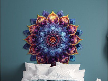 Kvetinová mandala Fialová múdrosť (Povrchová úprava Matná, Rozmer obrazu 33,5 x 33 cm)