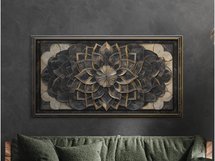 Mandala na stenu Pokoj (Povrchová úprava Matná, Rozmer obrazu 32,5 x 60 cm)