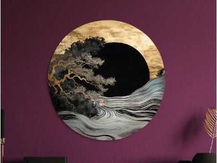 Okrúhly Strom života Hladina (Povrchová úprava Matná, Rozmer obrazu 33,5 x 32,5 cm)