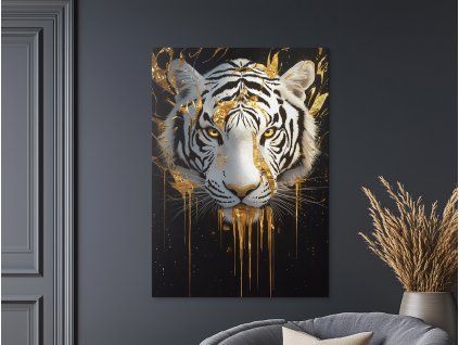 Obraz Očami bieleho tigra (Farba rámu Bez rámu, Povrchová úprava Matná, Veľkosť obrazu A4)
