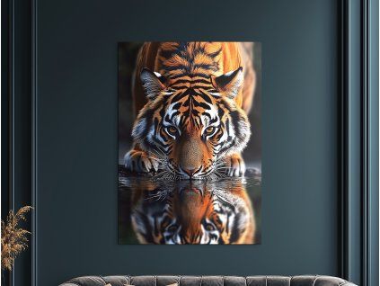 Obraz na stenu Smädný tiger (Farba rámu Bez rámu, Povrchová úprava Matná, Veľkosť obrazu A4)