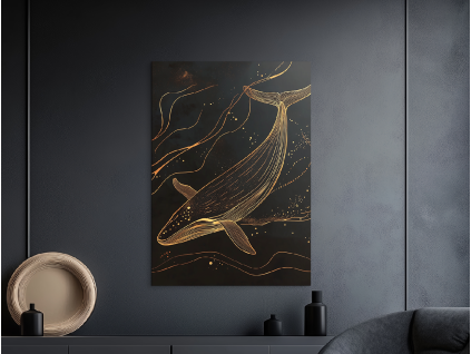 Minimalistický obraz Zlatá hlbina (Farba rámu Bez rámu, Povrchová úprava Matná, Veľkosť obrazu A4)