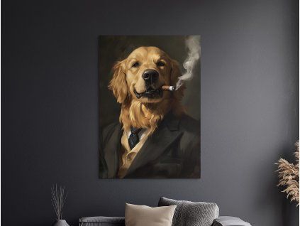 Obraz Zlatý retriever s charizmou (Farba rámu Bez rámu, Povrchová úprava Matná, Veľkosť obrazu A4)