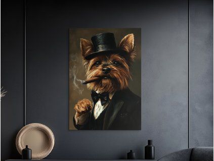 Obraz Yorkie z podsvetia (Farba rámu Bez rámu, Povrchová úprava Matná, Veľkosť obrazu A4)