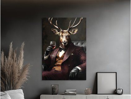 Obraz Jeleň gentleman (Farba rámu Bez rámu, Povrchová úprava Matná, Veľkosť obrazu A3)
