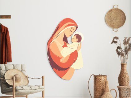 Obraz Madona s Dieťaťom (Povrchová úprava Matná, Rozmer obrazu 45,5 x 26,5 cm)