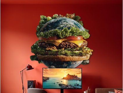 Obraz na stenu Zem ako fastfood (Povrchová úprava Matná, Rozmer obrazu 38,5 x 37 cm)