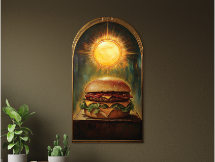 Obraz na stenu Slávny hamburger (Povrchová úprava Matná, Rozmer obrazu 49 x 27,5 cm)
