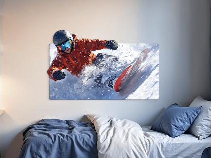 Obraz na stenu Jazda snowboardistu (Povrchová úprava Matná, Rozmer obrazu 28,5 x 45,5 cm)
