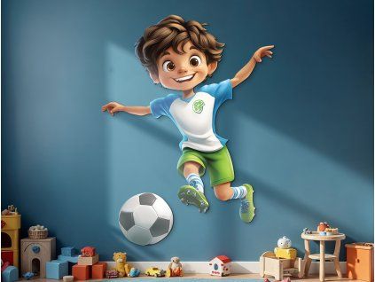 Detská dekorácia Veselý futbalista (Povrchová úprava Matná, Rozmer obrazu 70 x 52 cm)