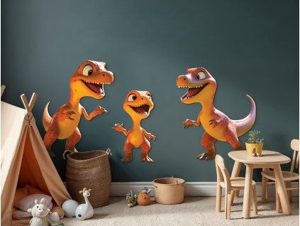 Obraz Malé dinosaury (Povrchová úprava Matná, Rozmer obrazu 47,5 x 91 cm)