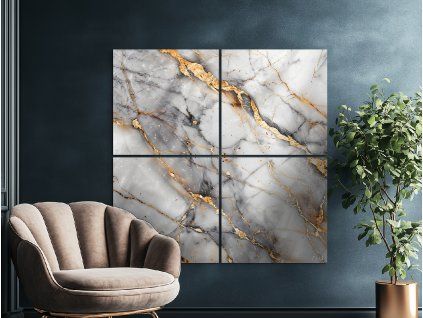Viacdielny mramorový obraz Elegant (Povrchová úprava Matná, Rozmer obrazu 63 x 63 cm)