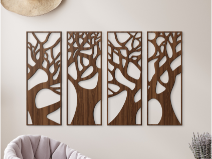 Viacdielny obraz Tiché stromy (Farba obrazu Sivá, Rozmer obrazu 37,5 x 62,5 cm)