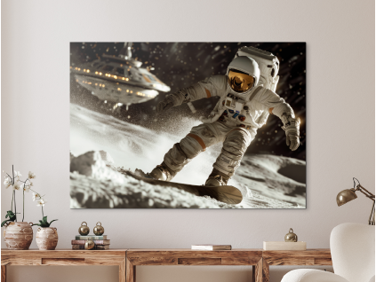 Obraz Kozmická jazda astronauta (Farba rámu Bez rámu, Povrchová úprava Matná, Veľkosť obrazu A4)