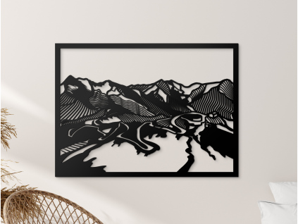 Drevený obraz Grossglockner (Farba obrazu Sivá, Rozmer obrazu 31 x 42,5 cm)
