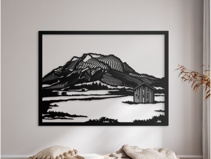 Drevený obraz Zugspitze (Farba obrazu Sivá, Rozmer obrazu 31 x 42,5 cm)