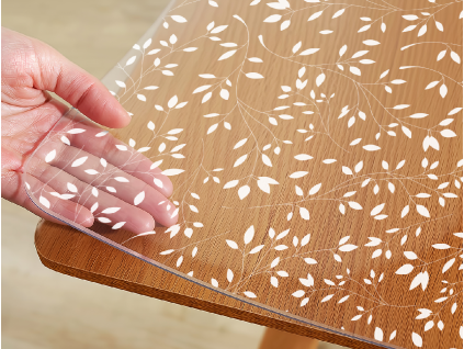 68676 makke sklo biele listky pvc folia na stol na mieru