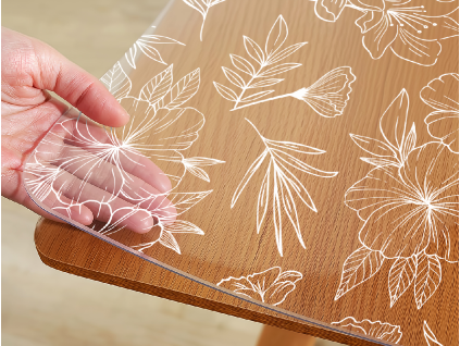 68712 1 makke sklo kvety line art pvc folia na stol na mieru