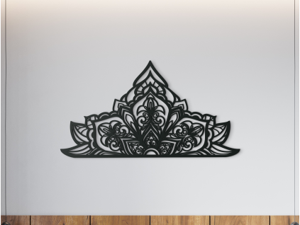 AKCIA - Polovičná mandala z dreva Ornament, Dub Sonoma