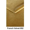 Posteľ z masívu s čalúneným čelom Frida borovica (Farba Palisander, Farba čela French Velvet 677, Rozmer postele 200 x 200 cm)