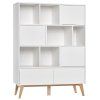 Swing bookcase wide white 2