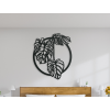 Okrúhly drevený obraz Monstera deliciosa (Farba obrazu Sivá, Rozmer obrazu 26,5 x 22,5 cm)
