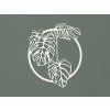 Okrúhly drevený obraz Monstera deliciosa (Farba obrazu Biela)