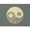 Drevená nálepka Jin-jang (Farba obrazu Prírodná)