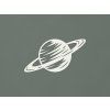 Drevená dekorácia Planéta Saturn (Farba obrazu Biela)