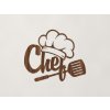 Drevená dekorácia Chef (Farba obrazu Orech)