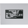 Drevený obraz Prístav (Farba obrazu Sivá, Rozmer obrazu 15,5 x 31,5 cm)