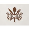 Drevený nápis Kitchen s príborom a zdobením (Farba obrazu Orech)