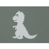 Drevená nálepka do detskej izby Dinosaurík (Farba obrazu Sivá)