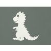 Drevená nálepka do detskej izby Dinosaurík (Farba obrazu Biela)