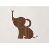 Drevená nálepka do detskej izby Slon (Farba obrazu Orech)