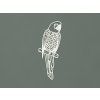 Detská nálepka na stenu Papagáj (Farba obrazu Biela)