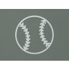 Drevená nálepka Baseballová lopta (Farba obrazu Sivá)