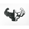 Drevená nálepka na stenu Fitnesák