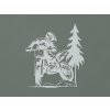 Drevená nálepka Motorka cross (Farba obrazu Sivá)