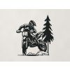 Drevená nálepka Motorka cross (Farba obrazu Čierna)