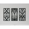 3-dielny abstraktný obraz Geometrické tvary (Farba obrazu Sivá, Rozmer obrazu 29,5 x 45,5 cm)