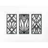 3-dielny abstraktný obraz Geometrické tvary (Farba obrazu Sivá, Rozmer obrazu 29,5 x 45,5 cm)