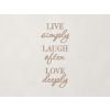 Drevený citát Live simply, laugh often, love deeply (Farba obrazu Dub Sonoma)
