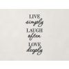 Drevený citát Live simply, laugh often, love deeply (Farba obrazu Antracit)