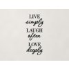 Drevený citát Live simply, laugh often, love deeply (Farba obrazu Čierna)