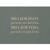 Citát o láske Milujem život, pretože mi dal teba (Farba obrazu Prírodná)