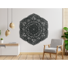 Drevená mandala na stenu Kvety (Farba obrazu Sivá, Rozmer obrazu 79,5 x 87,5 cm)