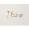 Drevený nápis I love us (Farba obrazu Dub Jasný)