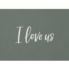 Drevený nápis I love us (Farba obrazu Biela)