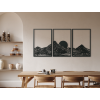 Viacdielny obraz Minimalistické hory pri západe slnka (Farba obrazu Sivá, Rozmer obrazu 45,5 x 93,5 cm)